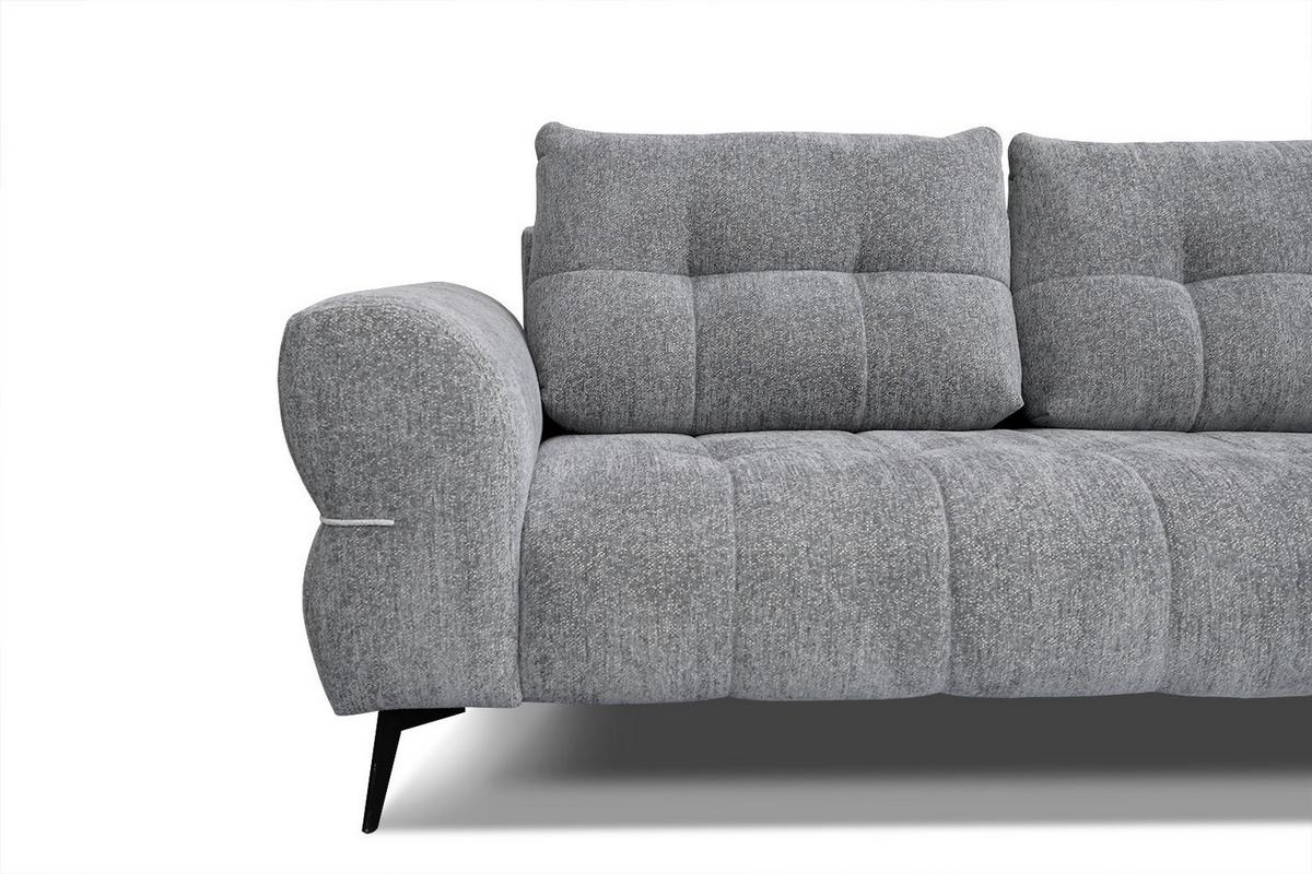 SOFA SALVINI 3-Sitzer, grau - Schwarz/Grau, Holzwerkstoff/Textil (176/88/99cm) - Wozimo