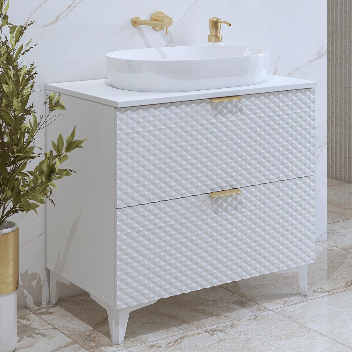 WASCHTISCHUNTERSCHRANK 80.4cm Cléa Weiß - Weiß, Holzwerkstoff (80.4/62.6/48.5cm) - Petits-meubles