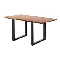 ESSTISCH LORE Holz Akazie - Schwarz/Naturfarben, Holz/Metall (90/140/77cm) - KAWOLA