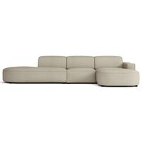 ECKSOFA Sallmo L-Form, 3-Sitzer, rechts 358 cm - Taupe/Schwarz, Kunststoff/Textil (358/166cm) - Selsey