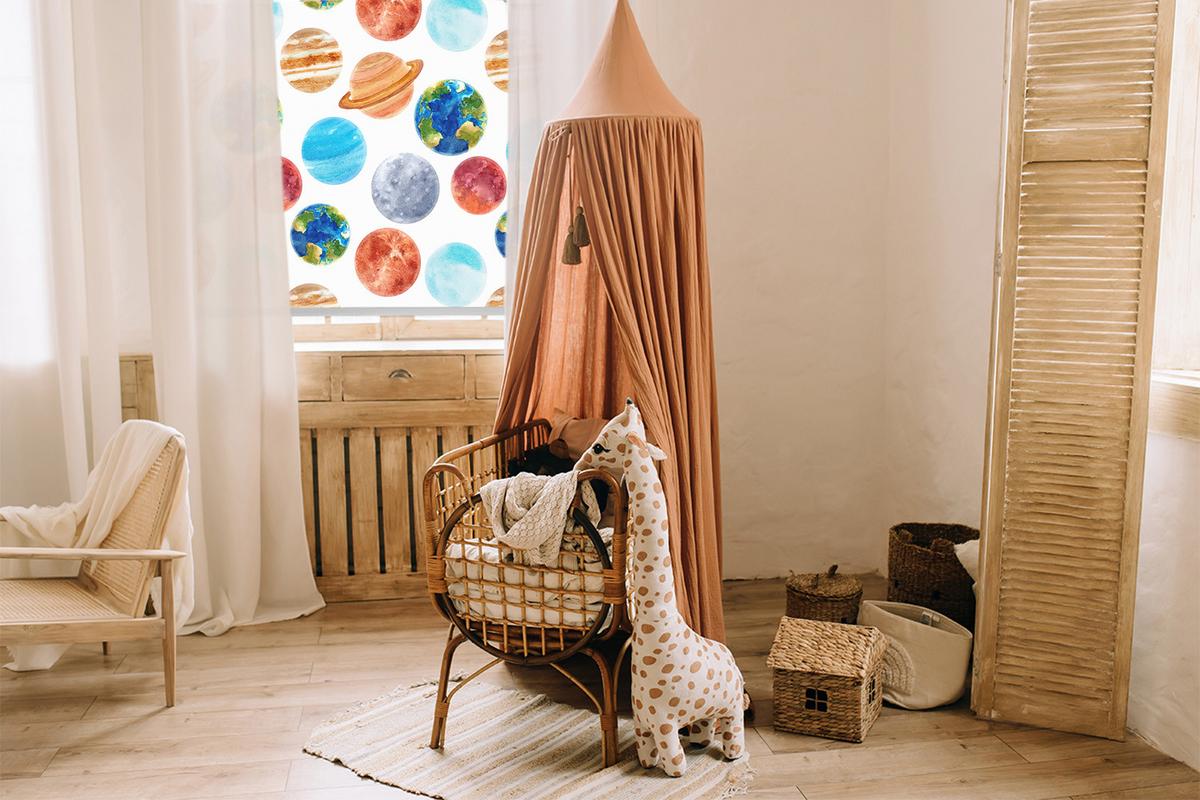INNENROLLO - Fensterrollo - Rollo - 100x100 cm - Planeten - Orange, Kunststoff (100/100/0.5cm) - TULUP
