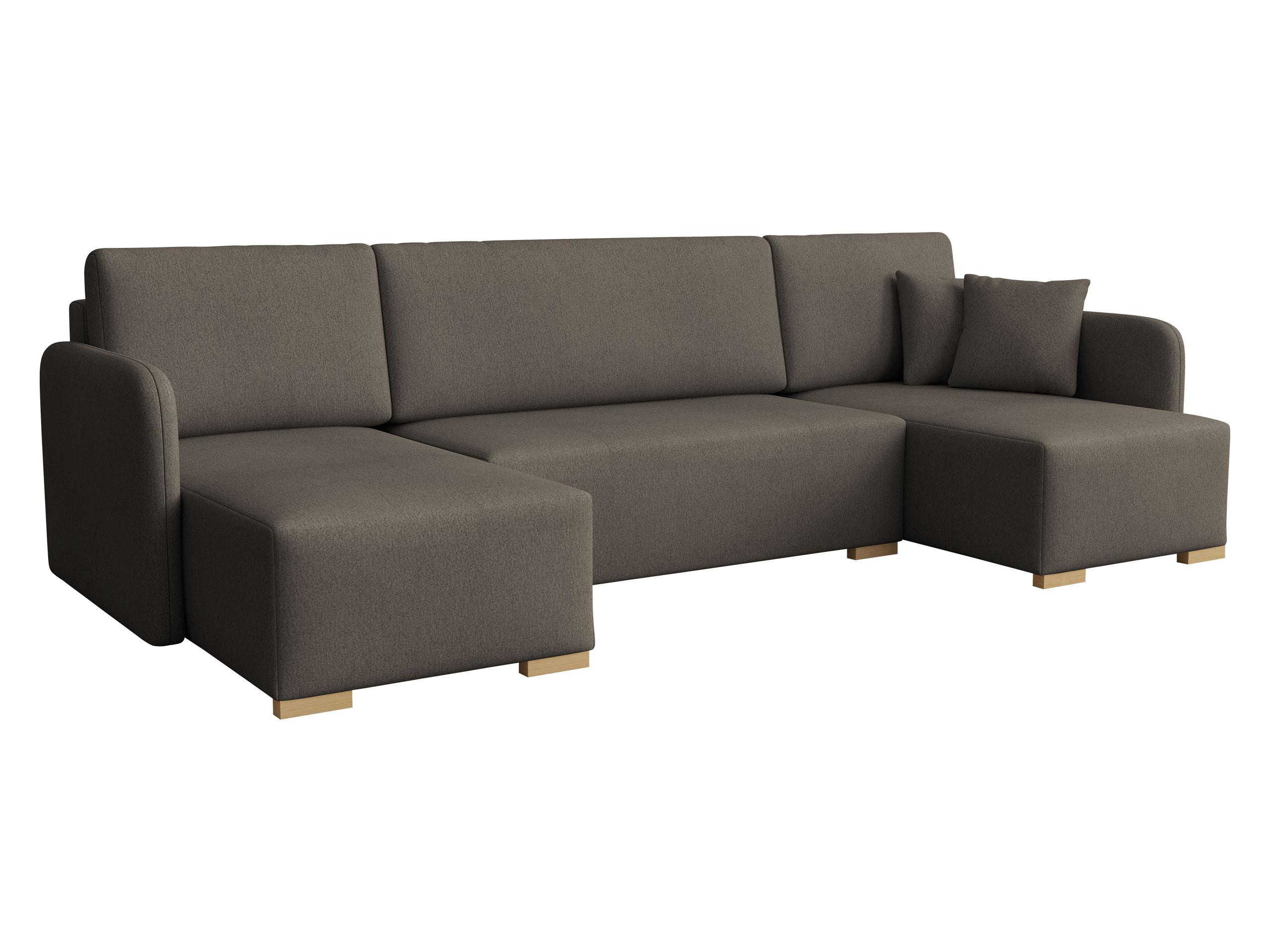 WOHNLANDSCHAFT Como U - Braun/Naturfarben, Holz/Textil (292/85/140cm) - MIRJAN24