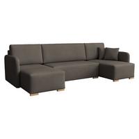WOHNLANDSCHAFT Como U - Braun/Naturfarben, Holz/Textil (292/85/140cm) - MIRJAN24