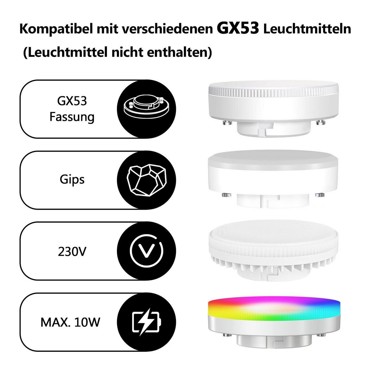 DECKENLEUCHTE Mantyla (4er-Set) 12/6.5/6.5 cm - Weiß, Naturmaterialien (6.5/12/6.5cm) - Nettlife