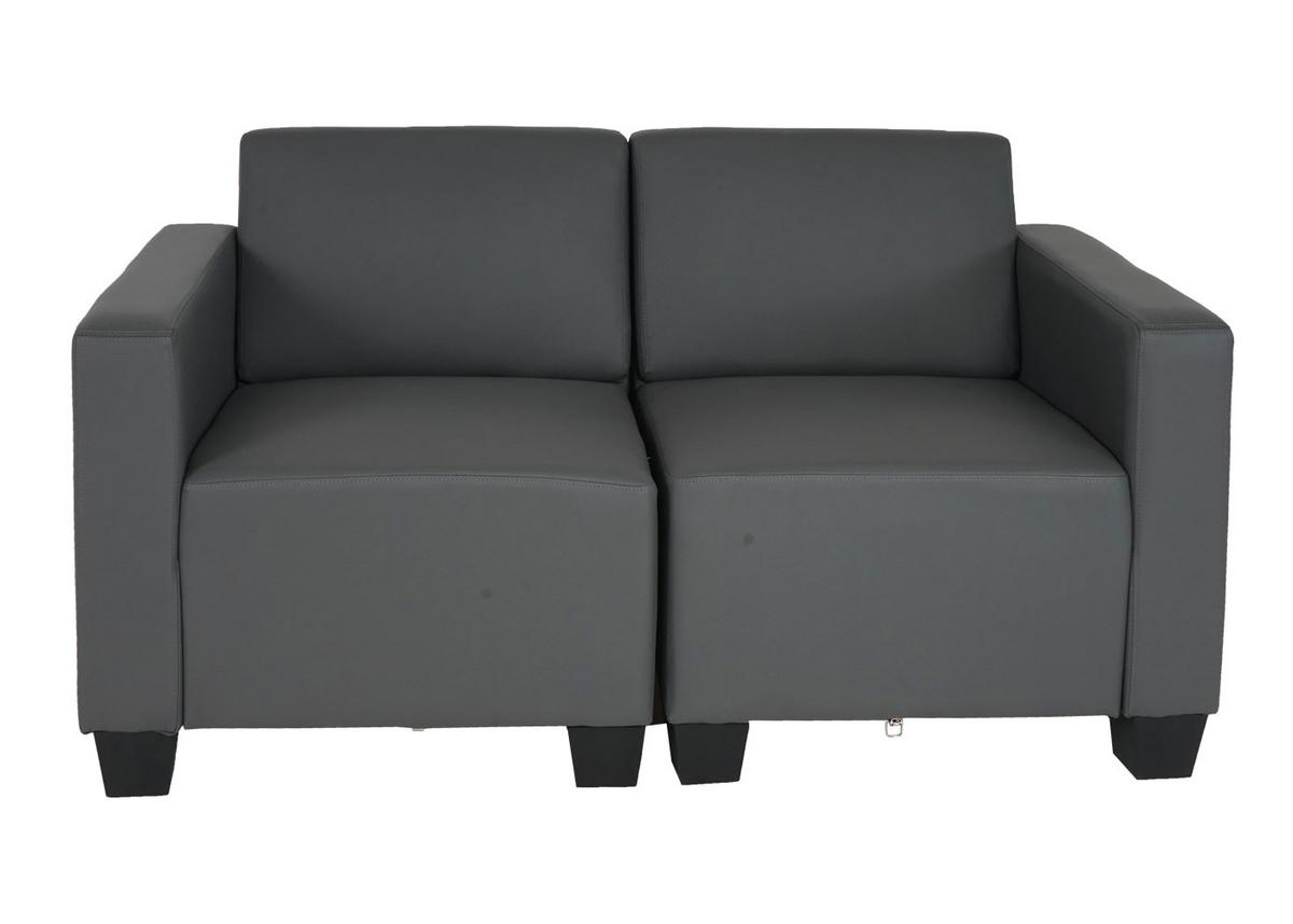 2-SITZER SOFA Grau - Dunkelgrau/Grau, Textil (136/76/72cm) - MCW
