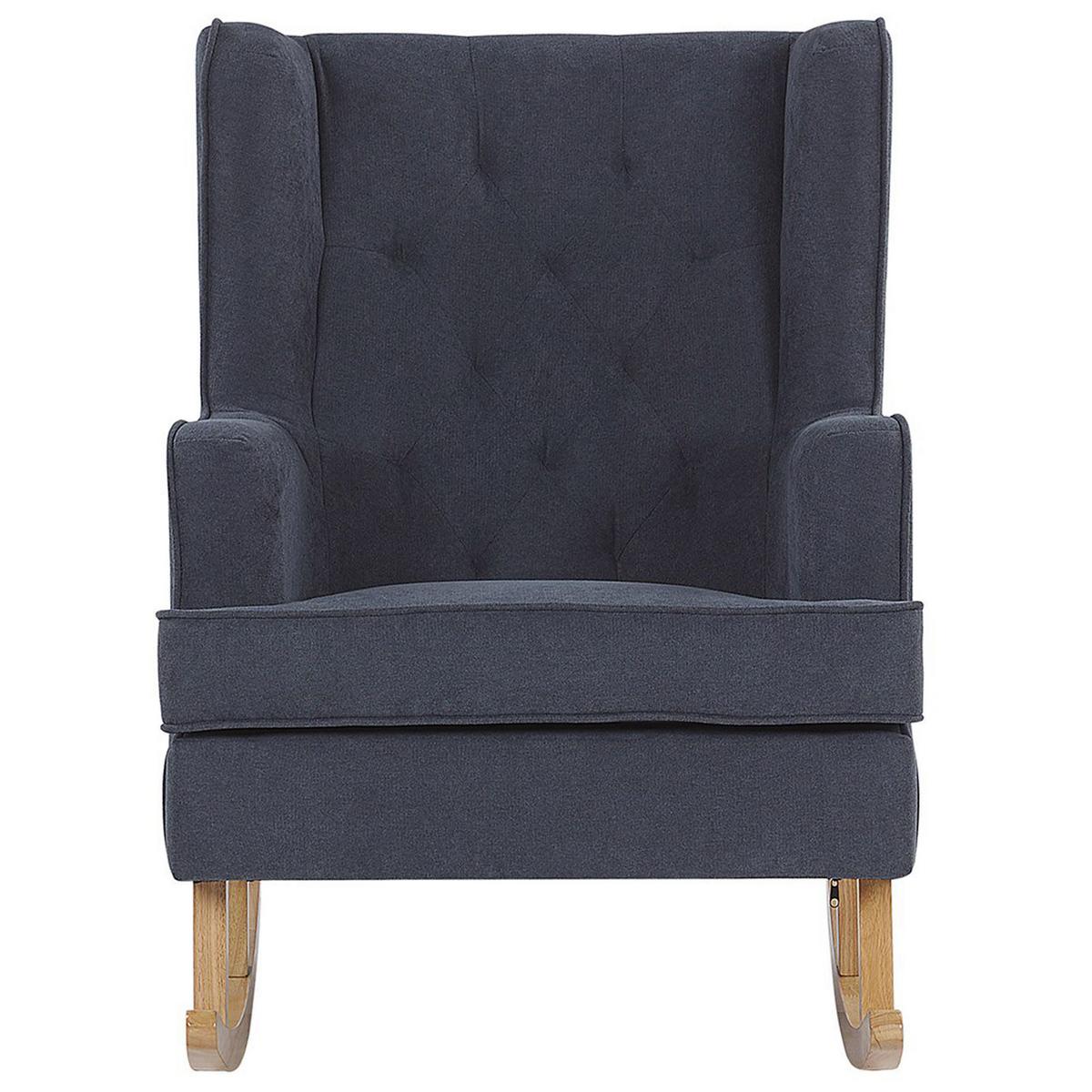 SCHAUKELSESSEL Dunkelgrau Trondheim - Hellbraun/Grau, Textil (72/97/83cm) - Beliani