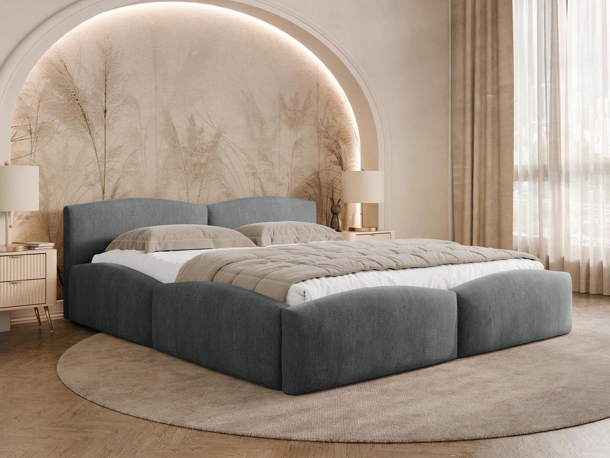 POLSTERBETT Mirala - Eichefarben/Grau, Holz/Textil (180/200cm) - MIRJAN24