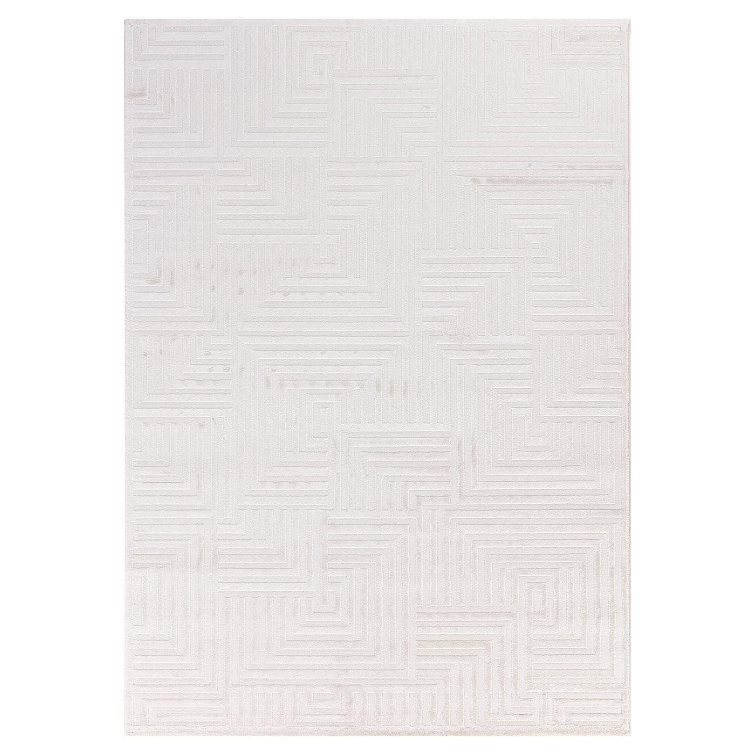 TEPPICH Kurzflor ILLER in Creme, mit 3D-Design, aus Jute, Florhöhe 12 mm, 120 x 170 cm - Beige, Textil (170/120cm) - KADIMA DESIGN