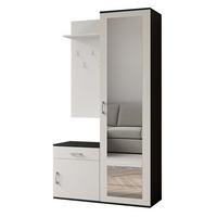 GARDEROBENSCHRANK VENTO 100/180,5/35 cm Modern Garderobe-Set Schwarz - Schwarz/Weiß, Holzwerkstoff (100/180.5/35cm) - MASSENO
