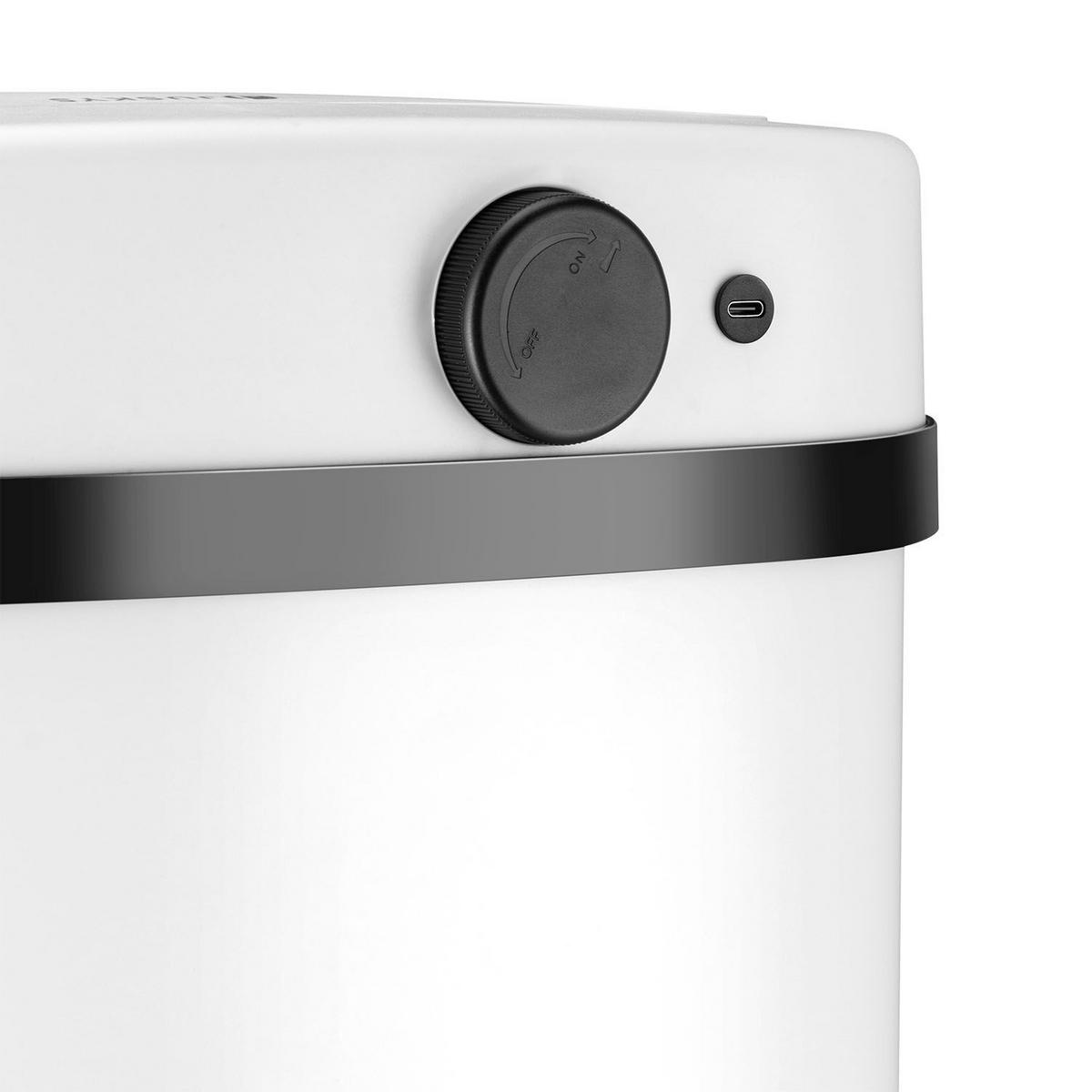 MÜLLEIMER viereckig 70L weiß mit Sensor - Weiß, Metall (40/73/29cm) - Juskys
