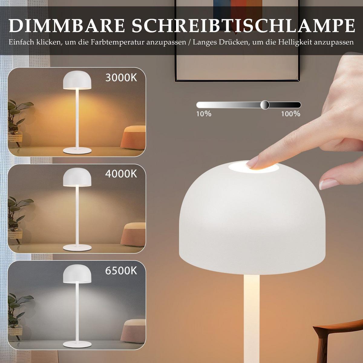 TISCHLAMPE Mirae 9/9/25 cm - Weiß, Kunststoff/Metall (9/9/25cm) - ZMH