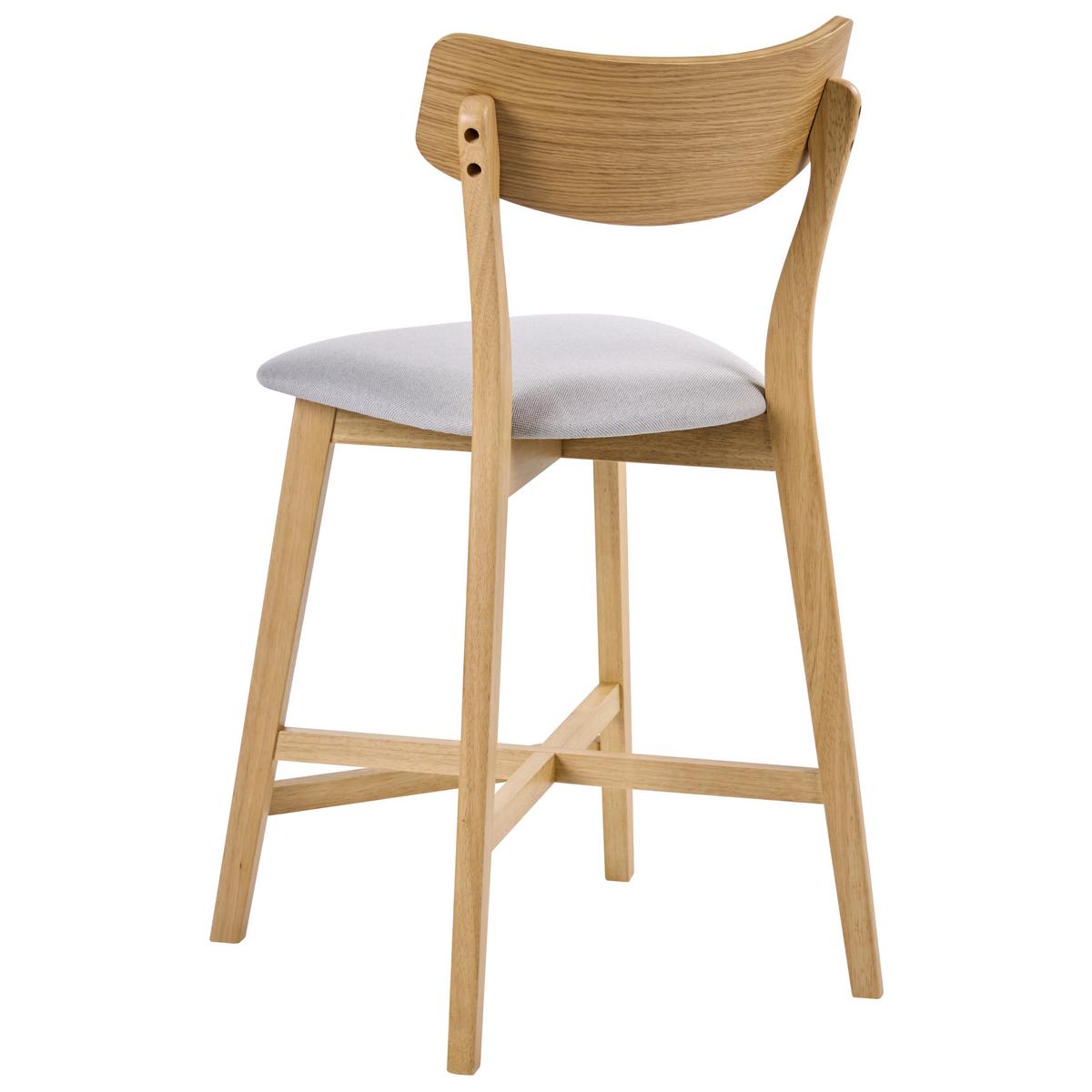 BARSTUHL 2er-Set Holz Hellbraun/Grau Holly - Hellbraun, Holz (49/93/54cm) - Beliani