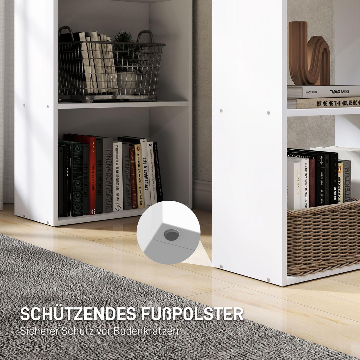 SCHREIBTISCH, Spanplatte, Weiß, 120 x 55 x 120 cm - Weiß, Holzwerkstoff (120/55/120cm) - HOMCOM