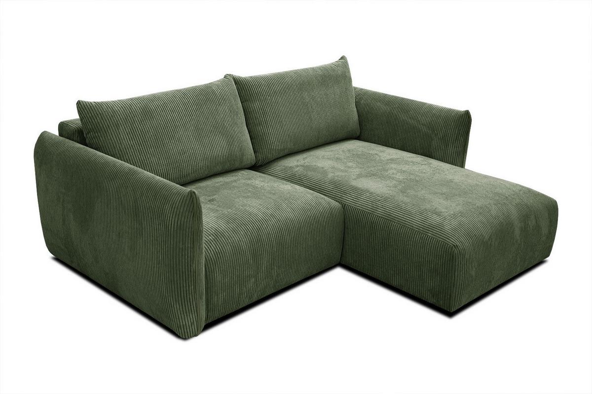 ECKSOFA TAUER 3-Sitzer, olivgrün - Schwarz/Olivgrün, Holzwerkstoff/Kunststoff (206/173cm) - Wozimo