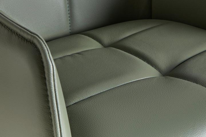Armlehnstuhl Grün Echtleder Büffelleder imprägniert Innenleben Schaumstoff
