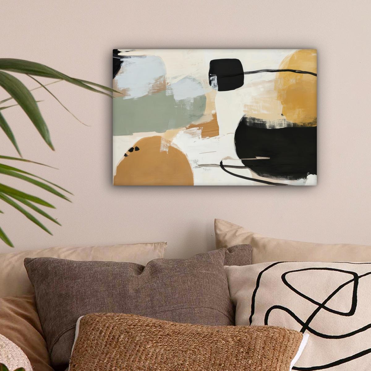 LEINWANDBILD Farbe - Abstrakt - Farben Deko Schlafzimmer 30x20 cm - Currygelb, Textil (30/20cm) - MuchoWow