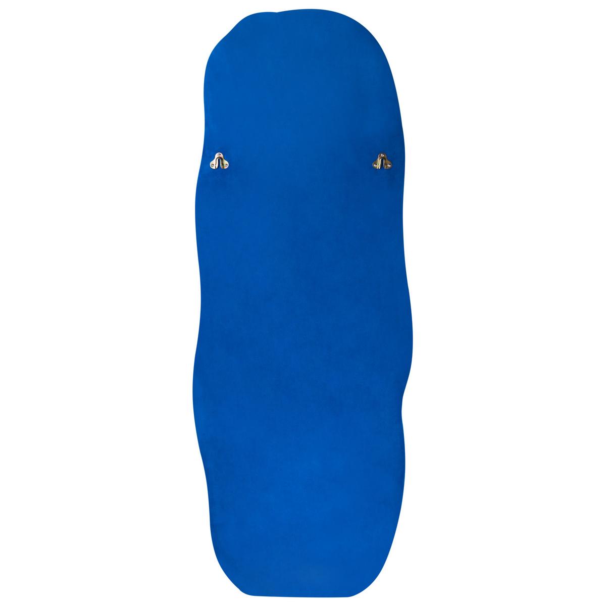 WANDSPIEGEL 56/160 cm Samtstoff Blau Beaune - Blau, Textil (56/160/4cm) - Beliani