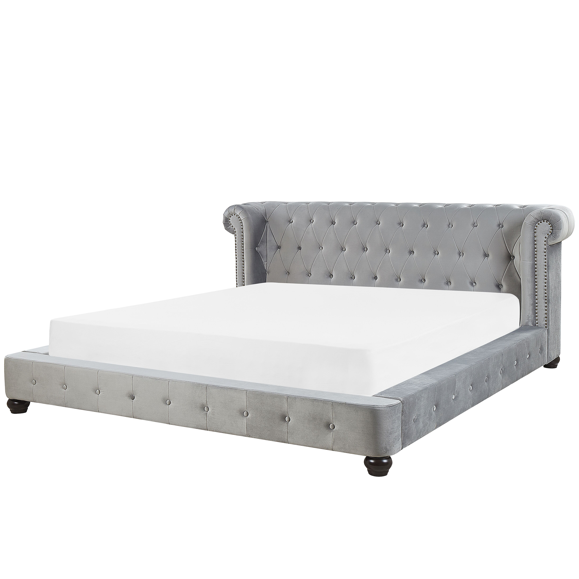 WASSERBETT 180/200cm Hellgrau Cavaillon - Hellgrau, Textil (180/200cm) - Beliani