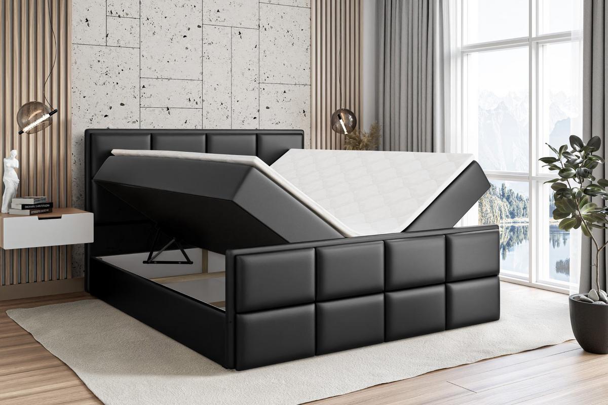 BOXBETT NOVA-Z - 140 x 200 - H4 - Schwarz Hochglanz - Schwarz Hochglanz, Holzwerkstoff (140/200cm) - ALTDECOR