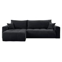 ECKSOFA Gepolstertes CLOUD mit Schlaffunktion und Bettkasten, Wind 99 - Schwarz, Textil (277/143cm) - Lookway