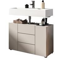 WASCHBECKENUNTERSCHRANK Kaschmir, Badezimmer Unterschrank Breite 80 cm - Kaschmir/Schwarz, Holzwerkstoff/Kunststoff (82/56/34cm) - Inn.Furn