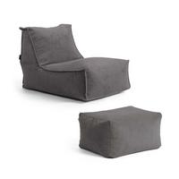 SITZSACK Cord Doze mit Hocker - Anthrazit, Textil (60/65/95cm) - Mokebo