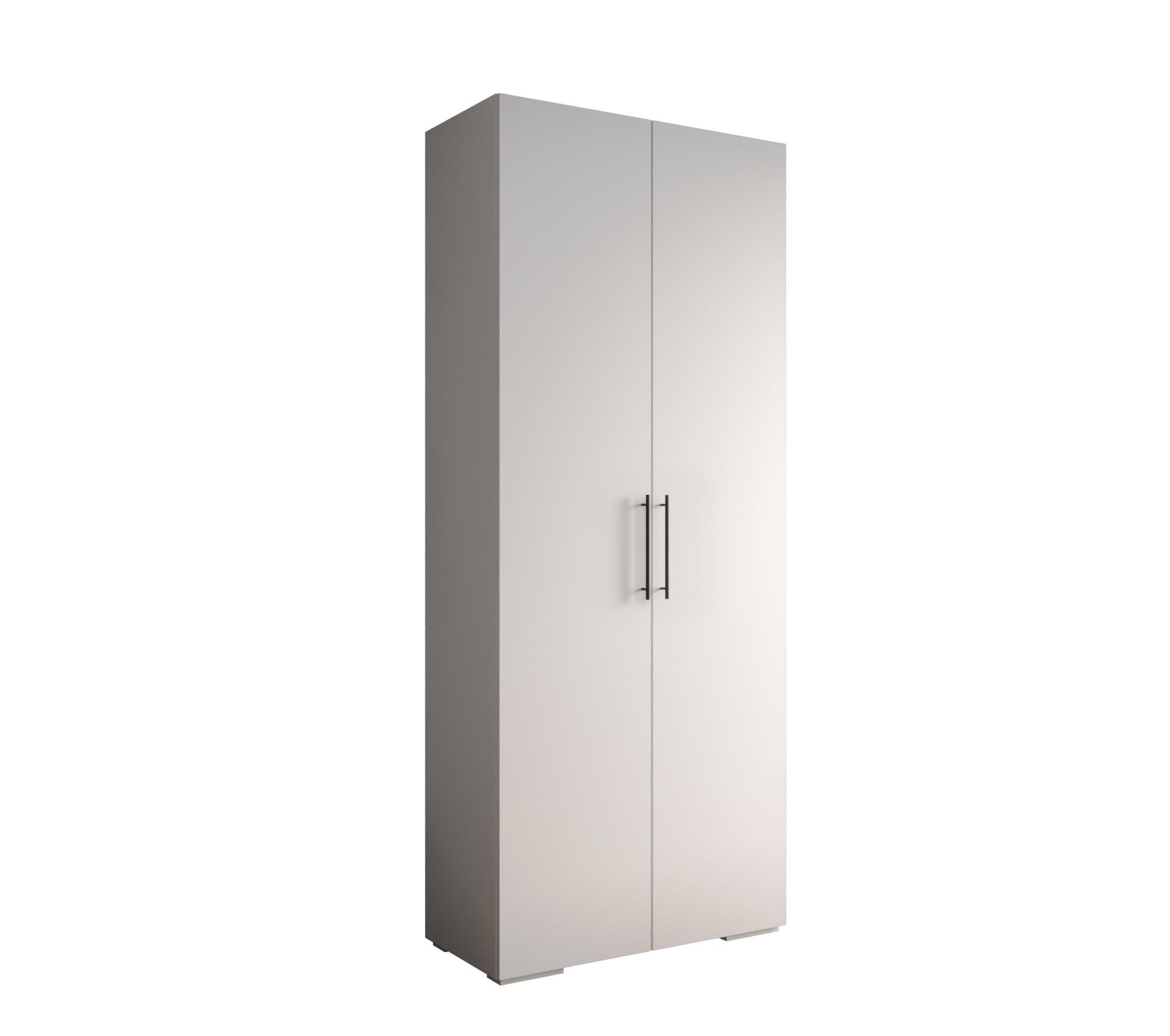 DREHTÜRENSCHRANK 236.7/100/47 2-türig - Schwarz/Weiß, Holz/Metall (100/236.7/47cm) - MÖBEL KRYSPOL
