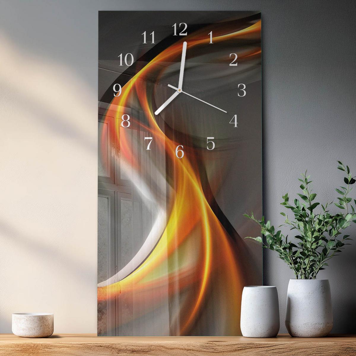 WANDUHR aus Glas 30x60 cm - Abstraktion - Multicolor, Glas (30/60/0.4cm) - TULUP