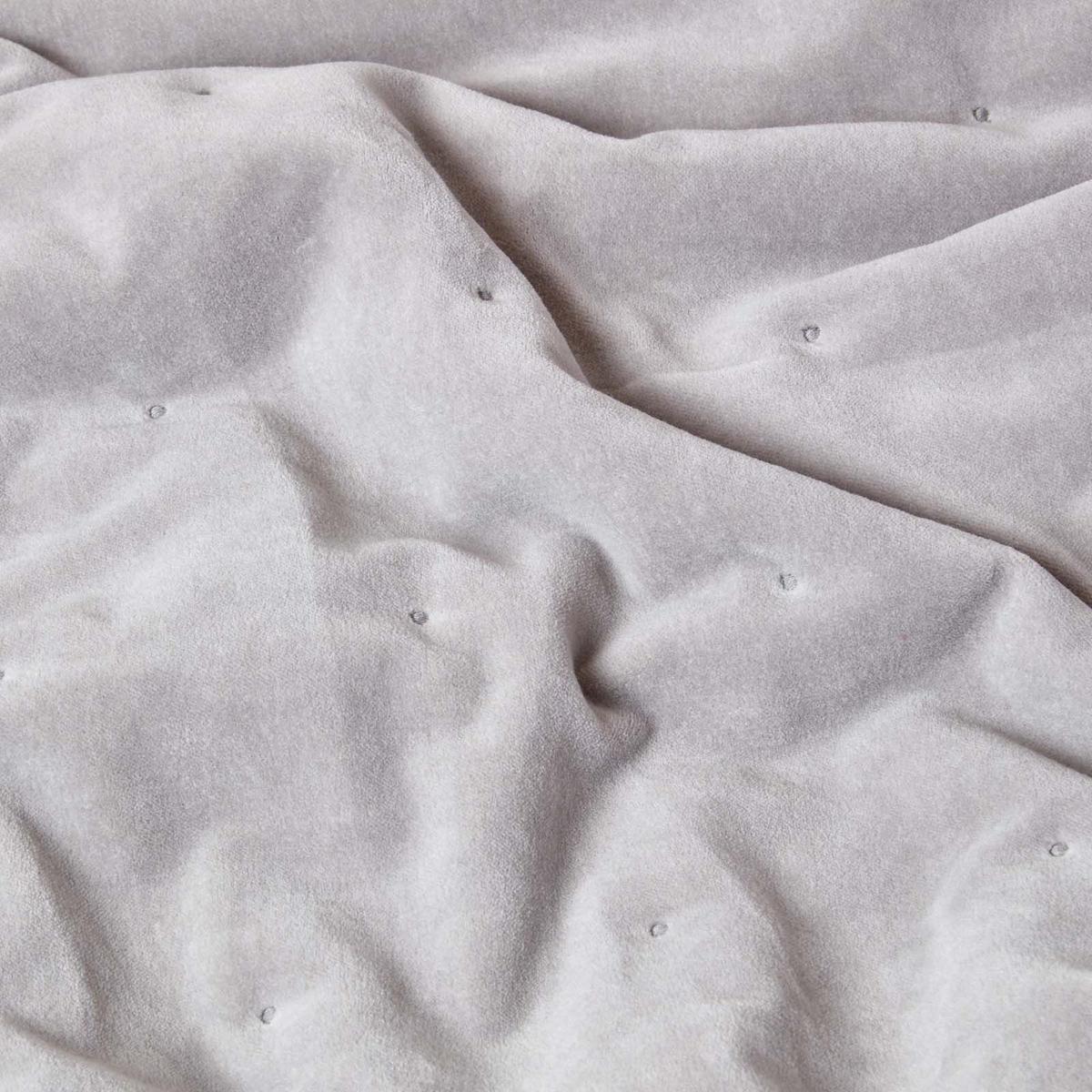 SAMT-KUSCHELDECKE 120/150 cm, Baumwolle wattiert - Hellgrau, Textil (125/150cm) - Homescapes