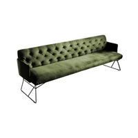 ESSZIMMERBANK CHARME Grün Velvet - Olivgrün/Grün, Textil (246/85/68cm) - KAWOLA