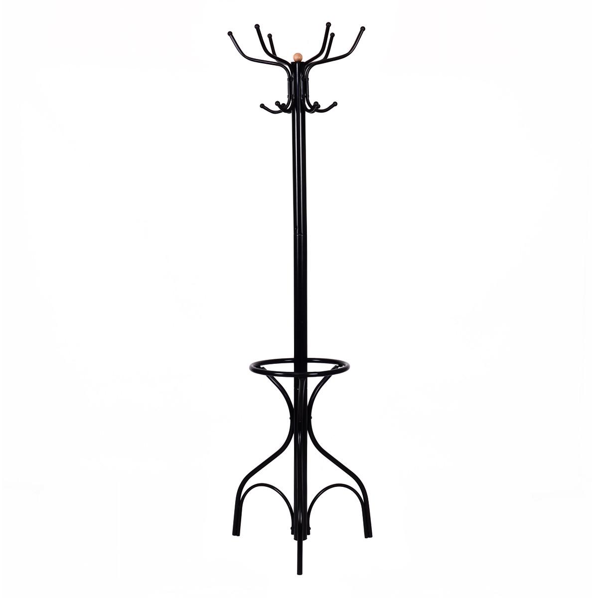 GARDEROBENSTÄNDER 190cm Schwarz - Schwarz, Metall (54/190/54cm) - COSTWAY