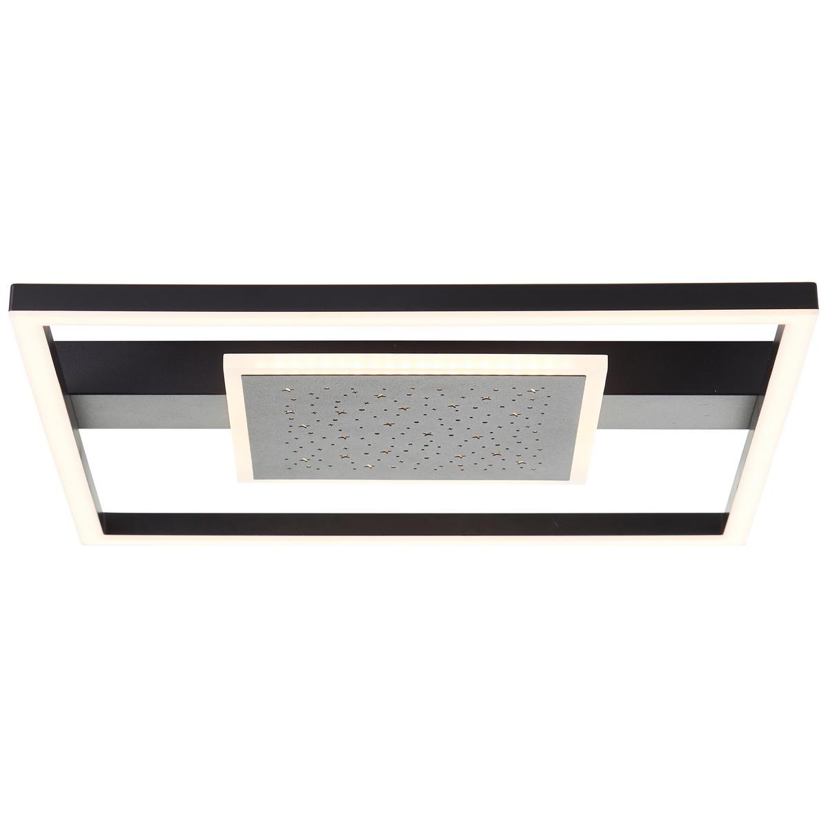 LED DECKENLEUCHTE Reno Schwarz 37/37/5 cm - Schwarz, Metall (37/37/5cm) - Brilliant