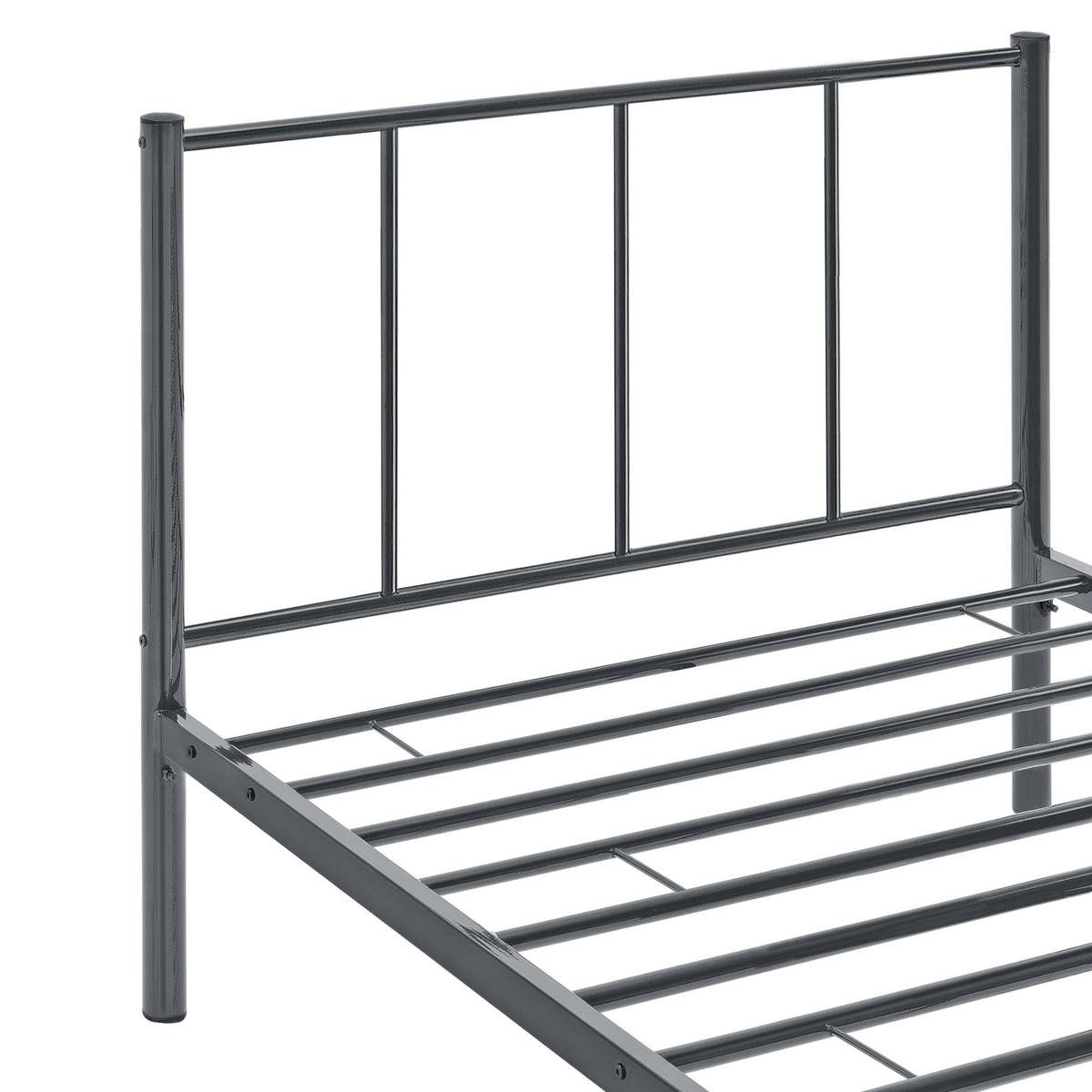 METALLBETT Laos - Dunkelgrau, Metall (90/200cm) - [en.casa]