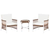BISTRO-SET 2-Sitzer Weiß Levico - Weiß/Braun, Metall - Beliani