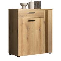 FLURKOMMODE Evoke Eiche 80 x 89 cm, Schuhschrank in modernem Stil - Eichefarben/Schwarz, Holzwerkstoff/Kunststoff (80/89/36cm) - Top.Furn