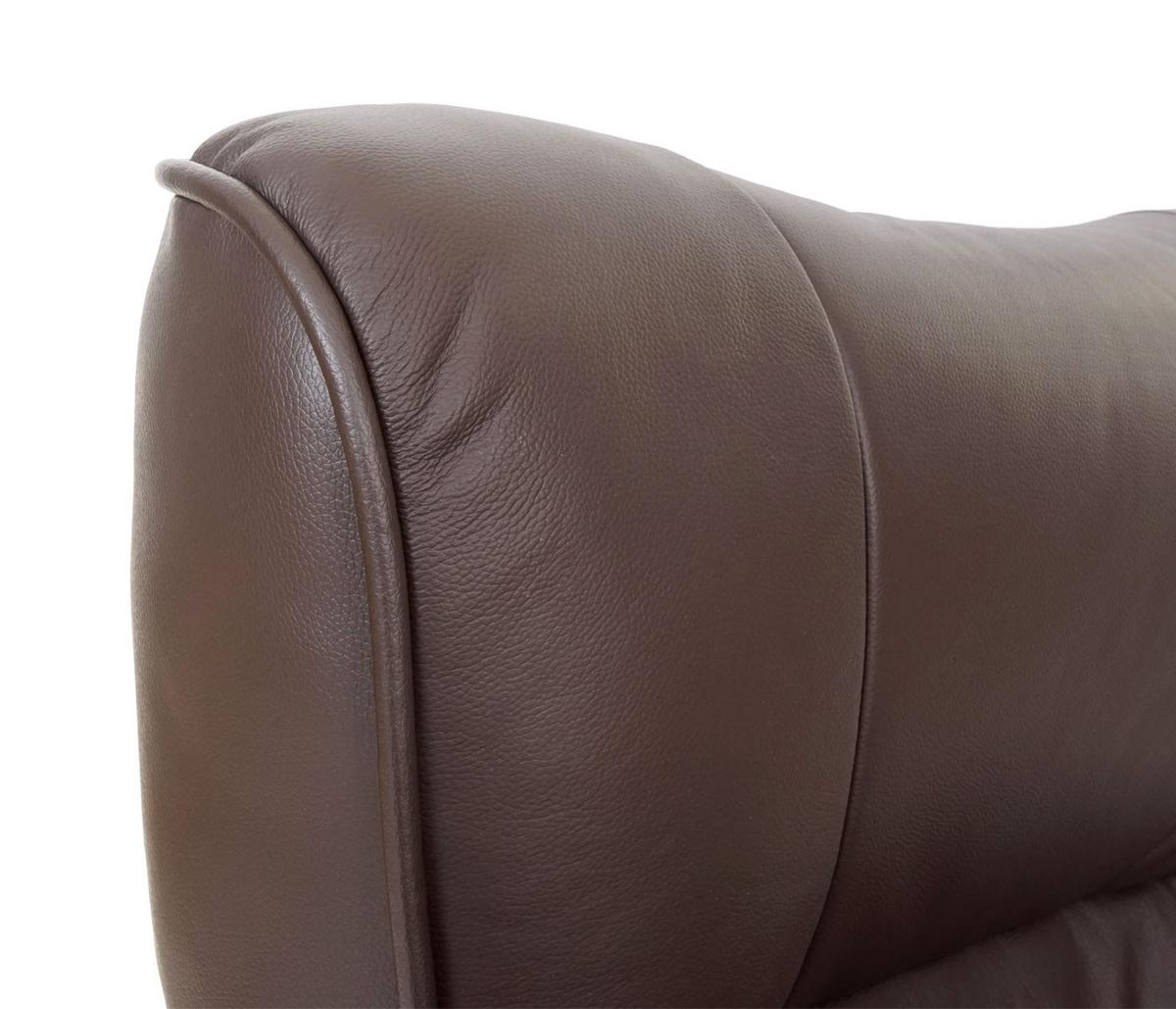 RELAXSESSEL MIT HOCKER Braun - Braun, Leder (83/104/83cm) - MCA