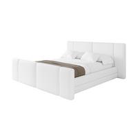 POLSTERBETT mit Bettkasten, Fußteil und Lattenrost, Bett mit Matratze H3/H4 - TEVO-Z 140x200 Weiß - Weiß Hochglanz, Holzwerkstoff/Textil (140/200cm) - ALTDECOR