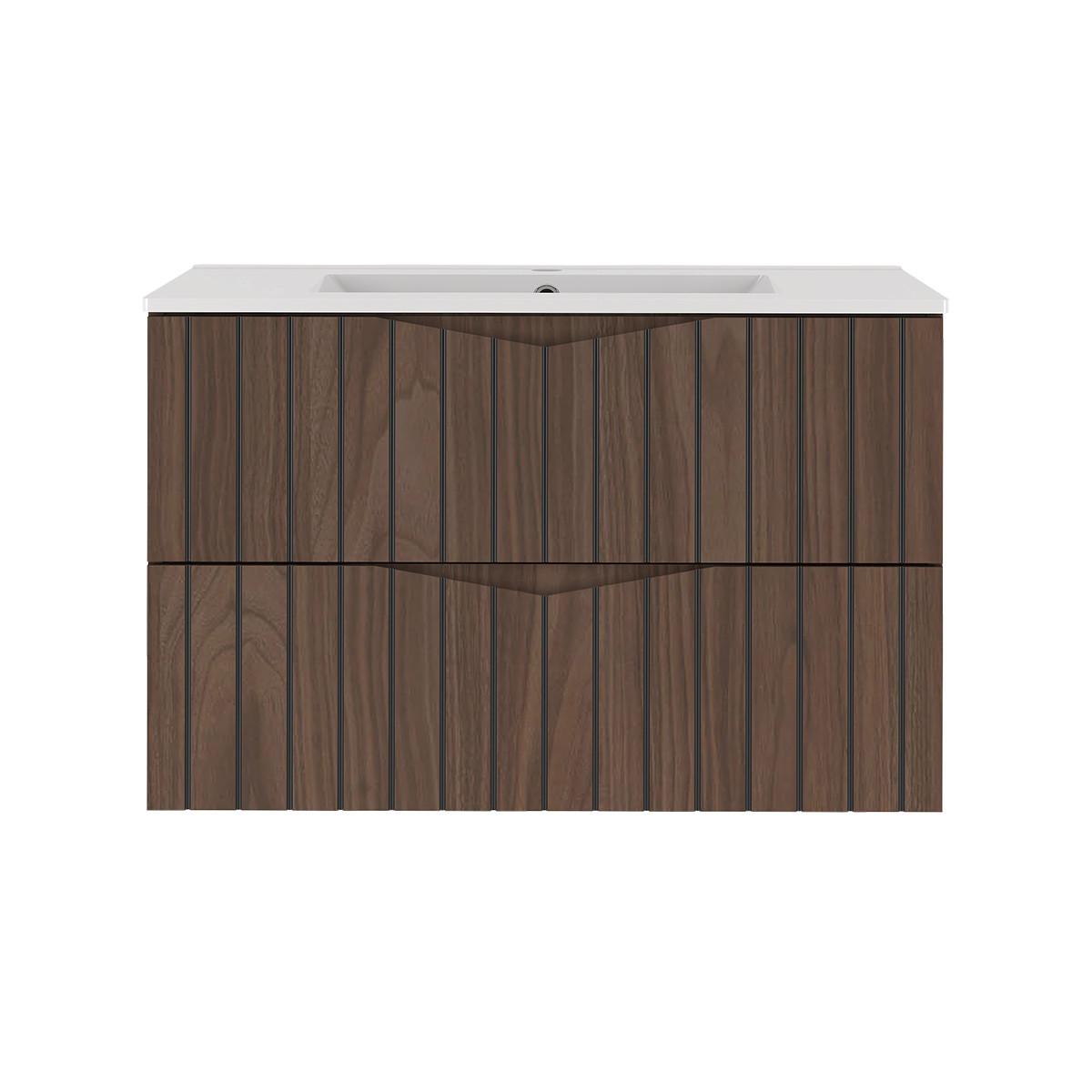 WASCHTISCH 80cm Siena Holz und Schwarz - Schwarz, Holzwerkstoff (80/50/45.8cm) - Petits-meubles