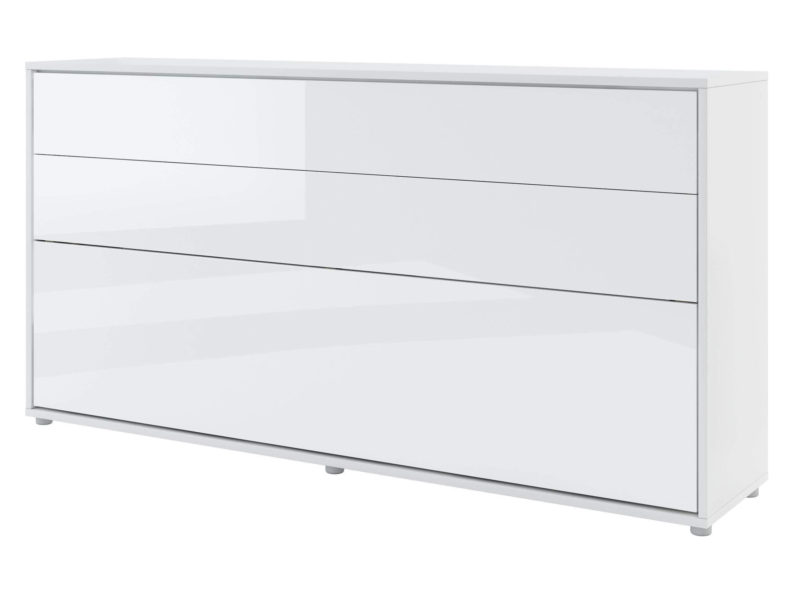 SCHRANKBETT Bed-Concept BC-06 90x200 mit LED-Lampe - Weiß Hochglanz/Grau, Holz/Holzwerkstoff (90/200cm) - MIRJAN24