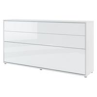 SCHRANKBETT Bed-Concept BC-06 90x200 mit weißer LED Beleuchtung - Weiß Hochglanz/Grau, Holz/Holzwerkstoff (90/200cm) - MIRJAN24