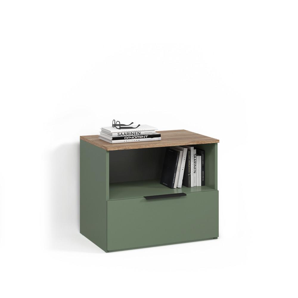 KOMMODE Piave Grün mit klappe - Grün, Holzwerkstoff (60/50/40cm) - Livinity®