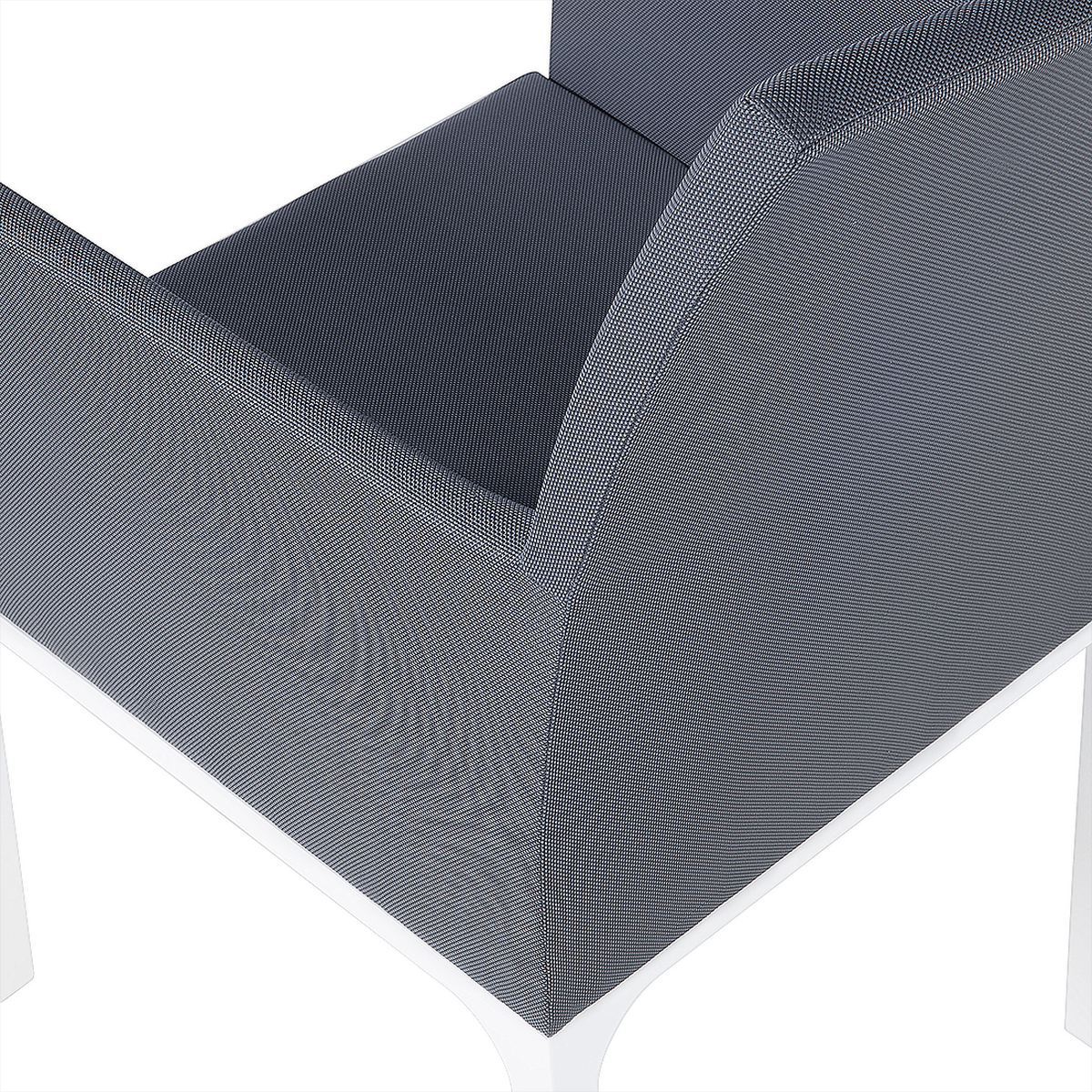 GARTENSTUHL 8er-Set Aluminium grau Bacoli - Grau, Textil (52/91/62cm) - Beliani