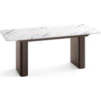 ESSTISCH Riven rechteckig ausziehbar verlängerbar mit Butterfly-Auszug, Marmor Weiß 180-276/90/76 cm - Ecru/Braun, Holzwerkstoff/Metall (90/276/76cm) - WFL GROUP