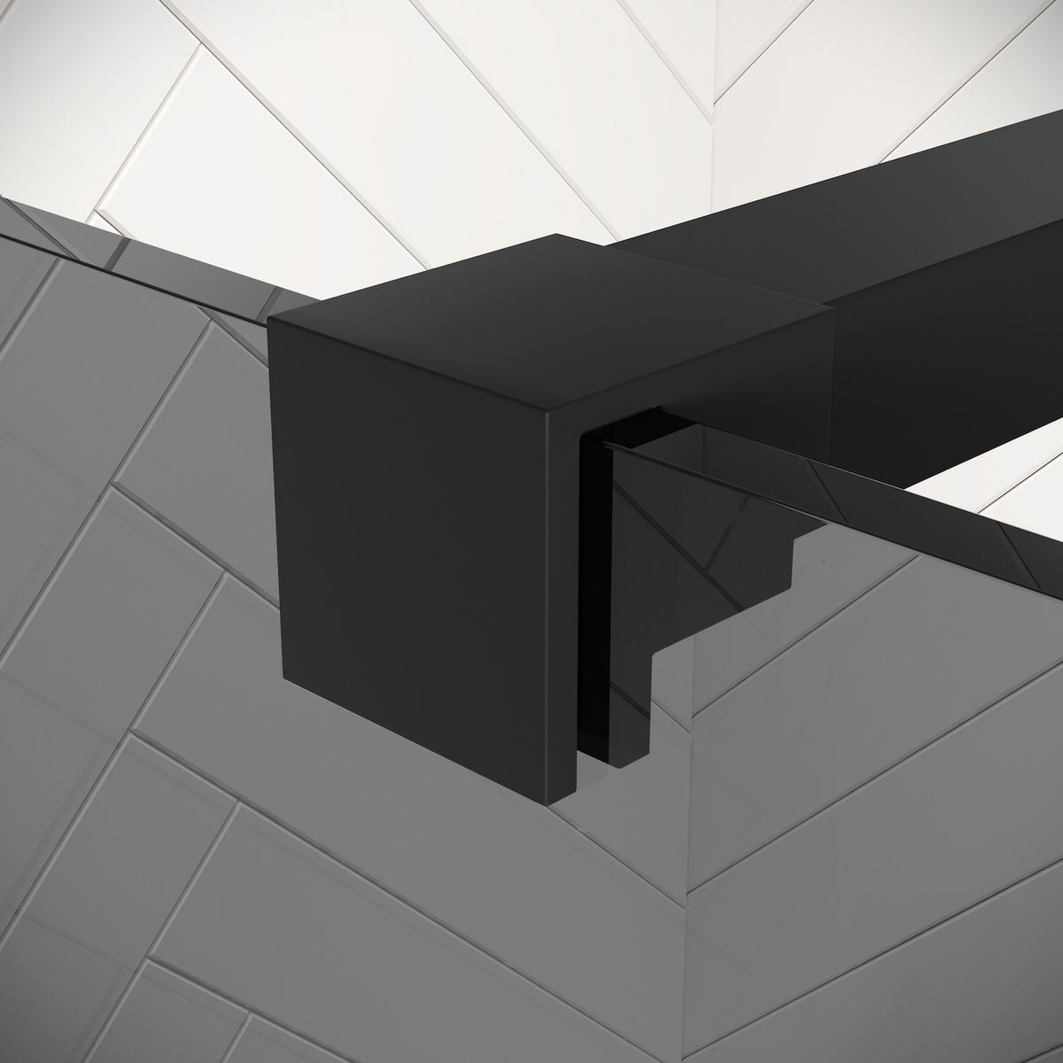 DUSCHWAND Rizani - 100 x 200 cm - Schwarz - Walk-In Duschabtrennung aus Rauchglas - Anthrazit/Schwarz, Glas (100/200cm) - Badplaats