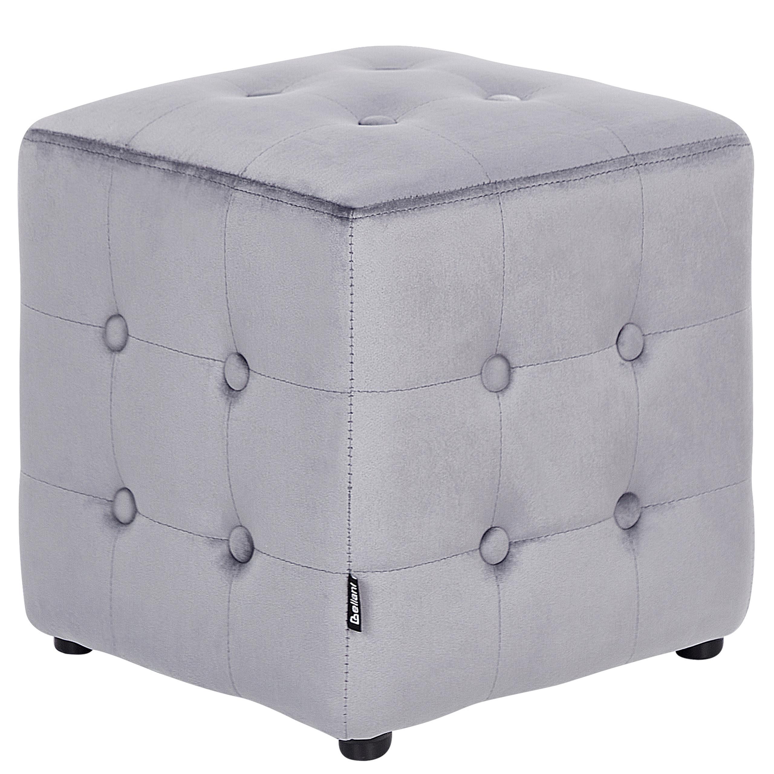 POUF WISCONSIN Samtstoff Grau - Lila, Textil (36/39/36cm) - Beliani