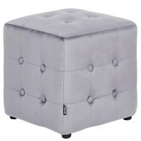POUF WISCONSIN Samtstoff Grau - Lila, Textil (36/39/36cm) - Beliani