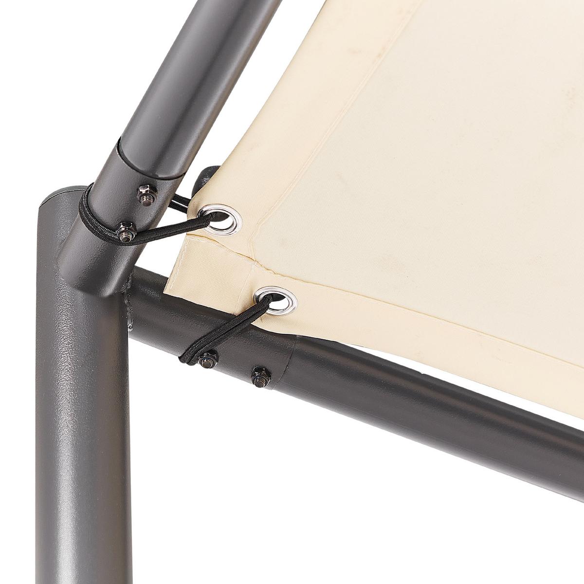 PERGOLA Stahl beige 282/294 cm Vimino - Beige/Schwarz, Kunststoff (282/282/294cm) - Beliani