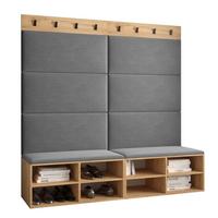 GARDEROBEN-SET 168/184/42 - Eichefarben/Schwarz, Holz/Kunststoff (168/184/42cm) - MÖBEL KRYSPOL
