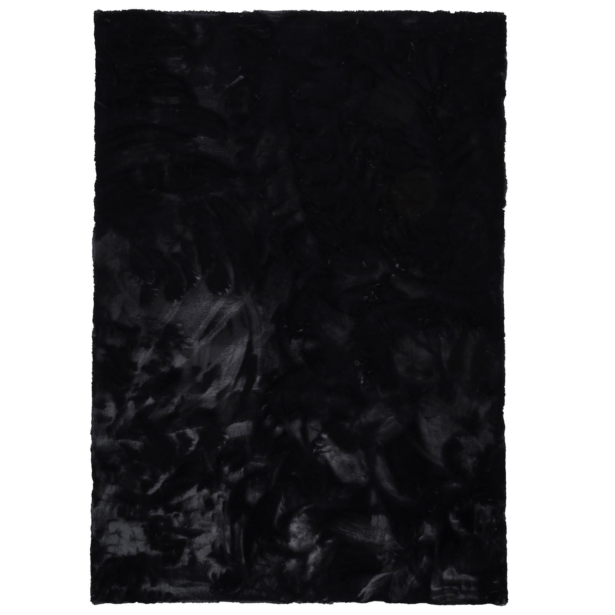 FELLTEPPICH LUXUS SUPER SOFT PLUSH - Schwarz, Textil (60/90cm) - Pergamon