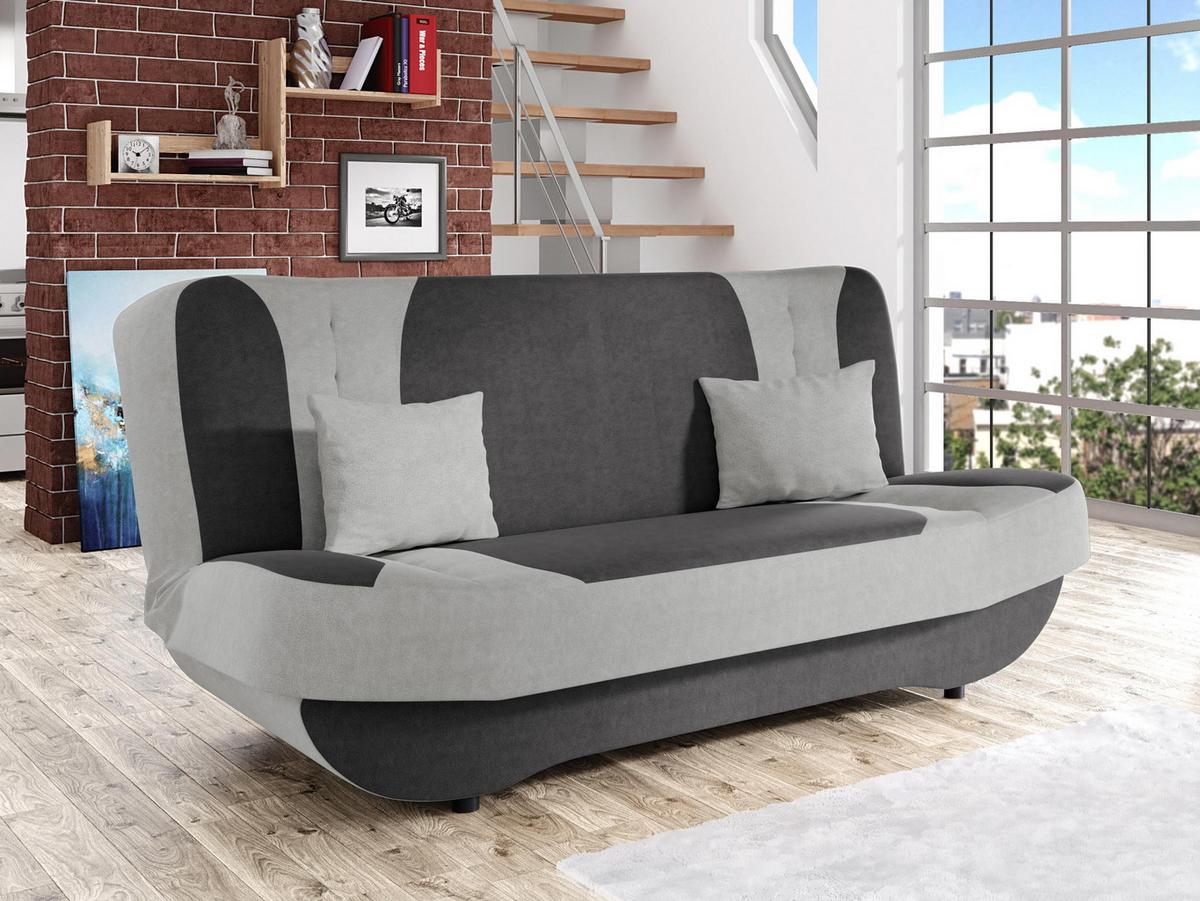 SCHLAFSOFA Pinto - Hellgrau/Schwarz, Holzwerkstoff/Kunststoff (190/94/90cm) - MIRJAN24